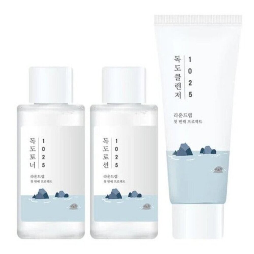 Round Lab 1025 Dokdo On the Go Kit Cleanser Toner Lotion 40ml + 50ml + 50 ml